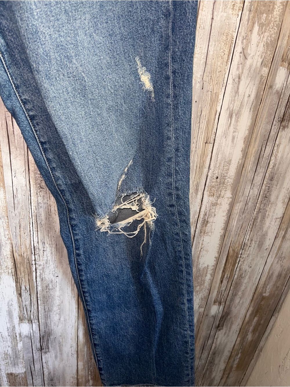 Torrid High Rise Baggy Straight Jeans Size 10 Distressed Ripped Denim - Picture 4 of 8